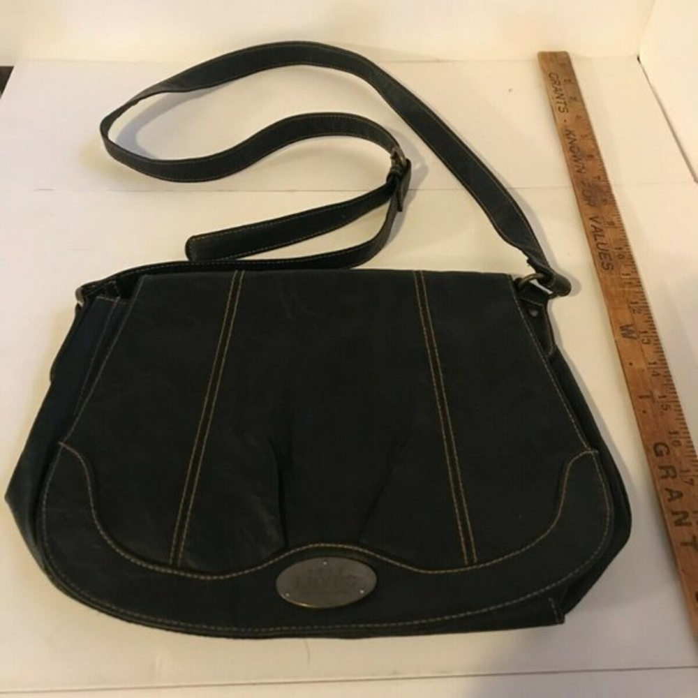 Vintage Levi's Navy Blue Faux Leather Shoulder Bag Purse‎